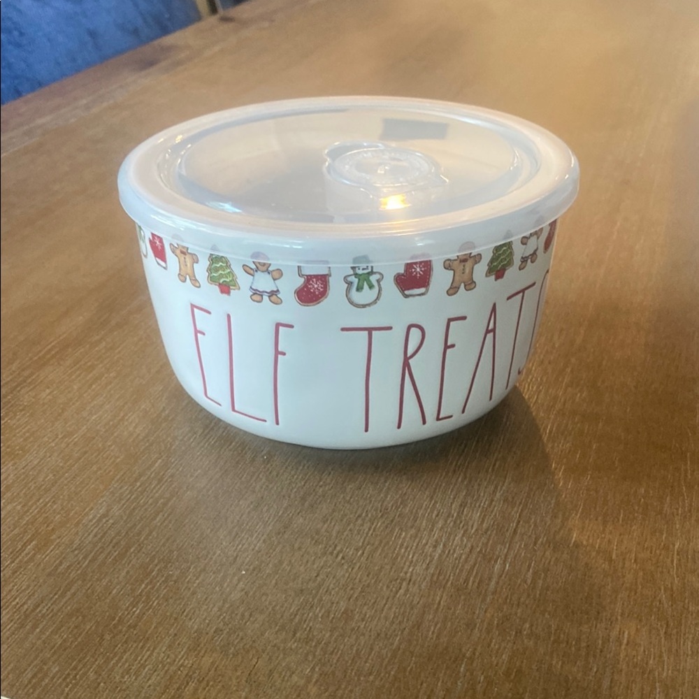 Rae Dunn Artisan Collection Christmas Ceramic Bowl with Microwave Safe Lid